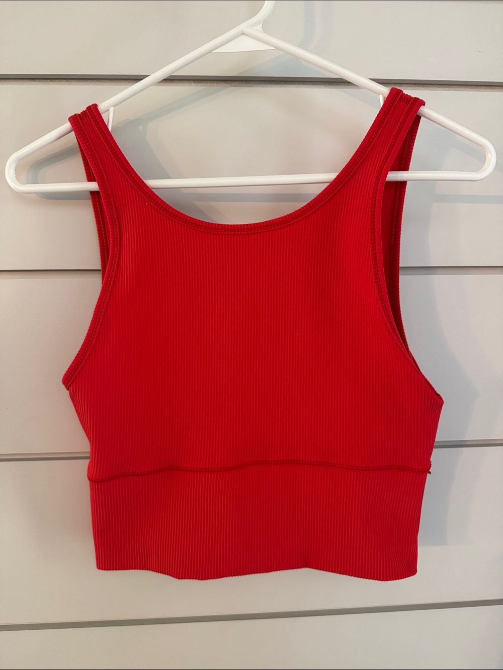 Lululemon Red Ribbed Tank Crop Top